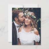 Vrolijk ooit geborsteld na Pas getrouwd 2 foto roo Feestdagenkaart (Achterkant)