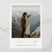 Vrolijk ooit na de bruiloft Kerstfoto goud Folie Feestdagenkaart (Voorkant)