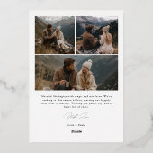 Vrolijk ooit na de bruiloft Kerstfoto goud Folie Feestdagenkaart (Achterkant)