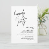 Vrolijk ooit na het feest bruiloft elopement diner kaart (Staand voorkant)