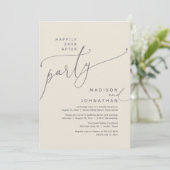 Vrolijk ooit na het feest bruiloft elopement diner kaart (Staand voorkant)