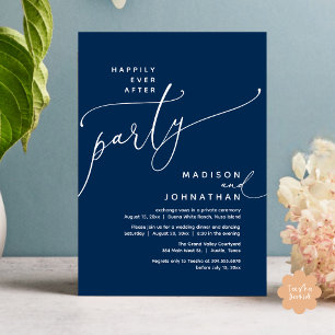 Vrolijk ooit na het feest bruiloft elopement diner kaart