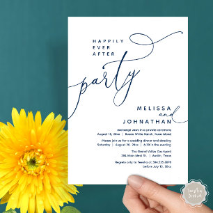 Vrolijk ooit na het feest bruiloft elopement diner kaart