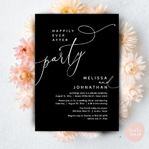 Vrolijk ooit na het feest bruiloft elopement diner kaart