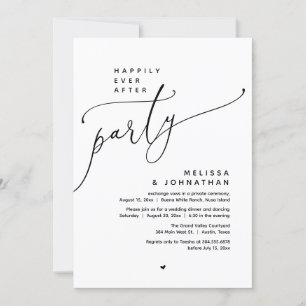 Vrolijk ooit na het feest bruiloft elopement diner kaart