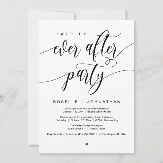 Vrolijk ooit na het moderne huwelijksdiner kaart (Voorkant)