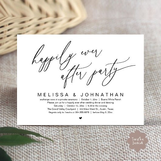 Vrolijk ooit na het moderne huwelijksdiner kaart