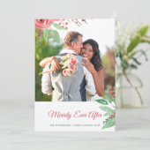 Vrolijk Ooit Na Kerstvakantie Foto Feestdagenkaart (Staand voorkant)