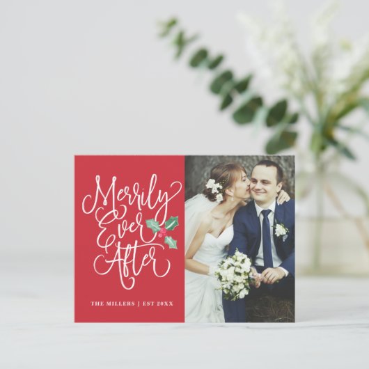 Vrolijk ooit na vakantie foto dank je wel feestdagenkaart (Staand voorkant)