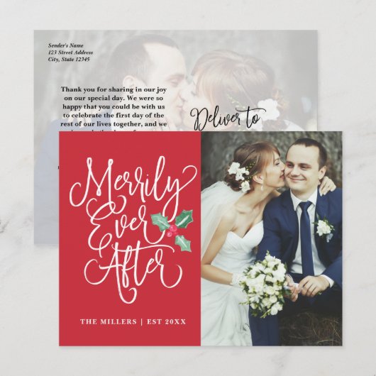 Vrolijk ooit na vakantie foto dank je wel feestdagenkaart (Voorkant / Achterkant)