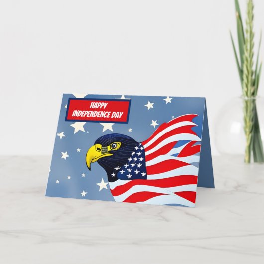 Vrolijk op 4 juli, adelaar,  Briefkaart (Voorkant)