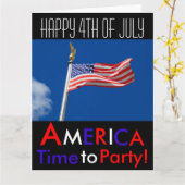 Vrolijk op 4 juli Amerika, Tijd voor een feest, Ka Kaart (Gele Bloem)