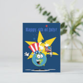 Vrolijk op 4 juli briefkaart (Staand voorkant)