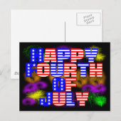 Vrolijk op 4 juli briefkaart (Voorkant / Achterkant)