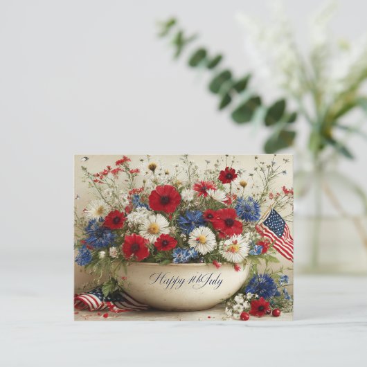 Vrolijk op 4 juli briefkaart (Staand voorkant)