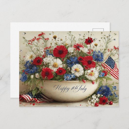 Vrolijk op 4 juli briefkaart (Voorkant / Achterkant)