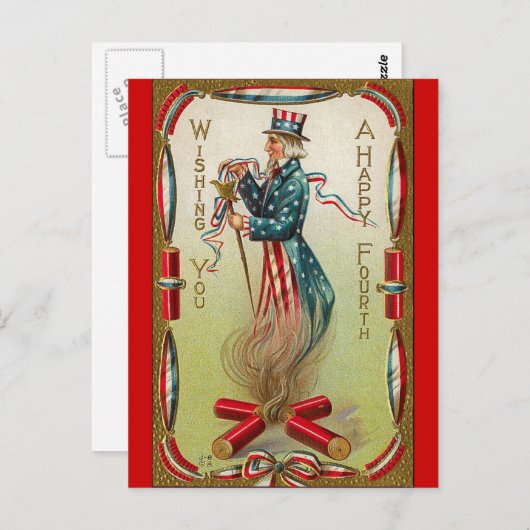 Vrolijk op 4 juli! briefkaart (Voorkant / Achterkant)