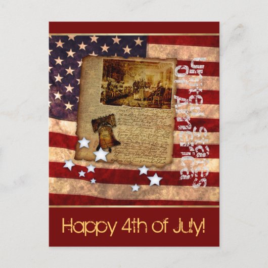 Vrolijk op 4 juli briefkaart (Voorkant)