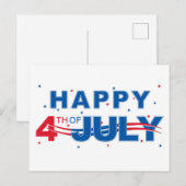 Vrolijk op 4 juli briefkaart (Voorkant / Achterkant)