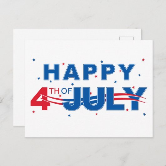 Vrolijk op 4 juli briefkaart (Voorkant / Achterkant)