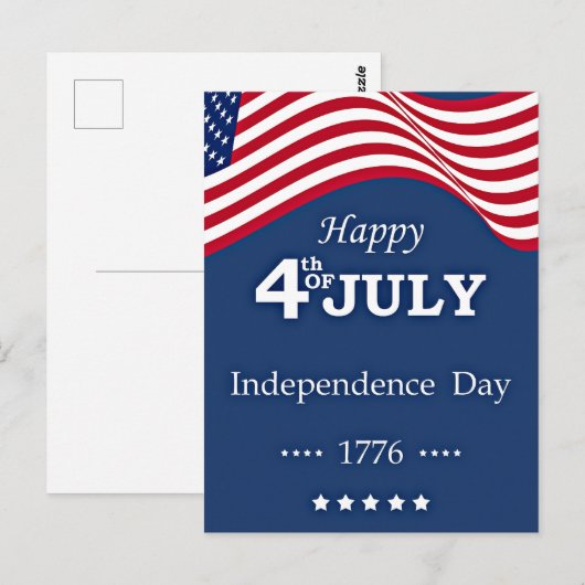 Vrolijk op 4 juli briefkaart (Voorkant / Achterkant)