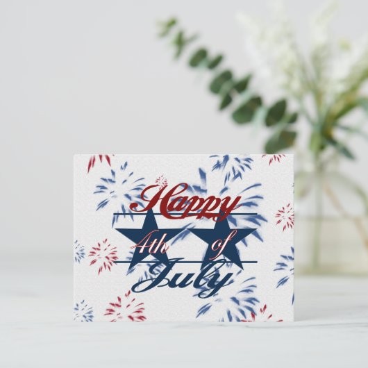 Vrolijk op 4 juli briefkaart (Staand voorkant)