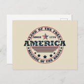 Vrolijk op 4 juli feestdagenkaart (Voorkant / Achterkant)