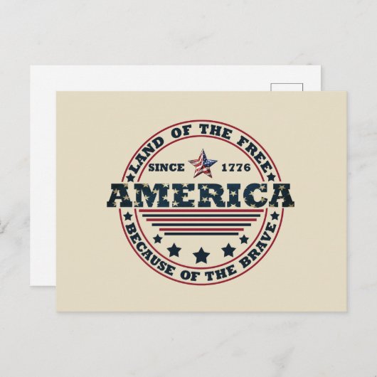 Vrolijk op 4 juli feestdagenkaart (Voorkant / Achterkant)