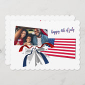 Vrolijk op 4 juli feestdagenkaart (Voorkant / Achterkant)