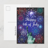 Vrolijk op 4 juli feestdagenkaart (Voorkant / Achterkant)