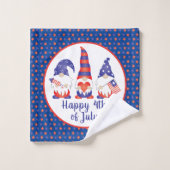 Vrolijk op 4 juli Gnomes Red White Blue Bad Handdoek (Wasdoekje)