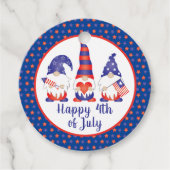 Vrolijk op 4 juli Gnomes Red White Blue Bedankjes Labels (Voorkant)