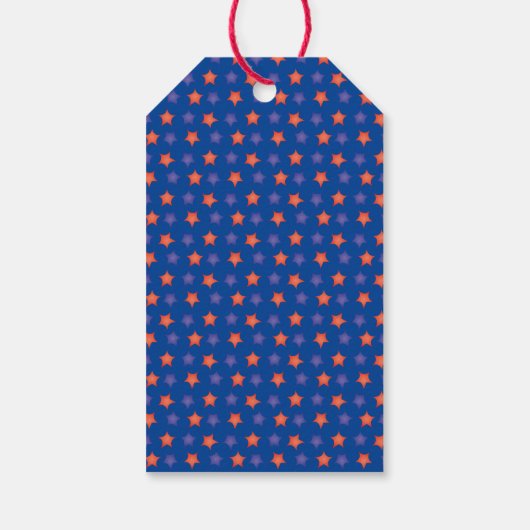 Vrolijk op 4 juli Gnomes Red White Blue Cadeaulabel (Achterkant)