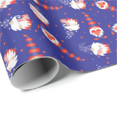 Vrolijk op 4 juli Gnomes Red White Blue Cadeaupapier (Rol Hoek)