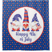 Vrolijk op 4 juli Gnomes Red White Blue Douchegordijn (Voorkant)