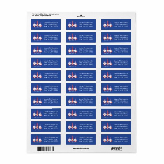 Vrolijk op 4 juli Gnomes Red White Blue Etiket (Full Sheet)