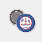 Vrolijk op 4 juli Gnomes Red White Blue Magneet (Voorkant / Achterkant)
