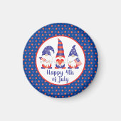 Vrolijk op 4 juli Gnomes Red White Blue Magneet (Voorkant)