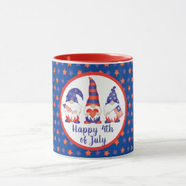 Vrolijk op 4 juli Gnomes Red White Blue Mok