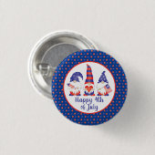 Vrolijk op 4 juli Gnomes Red White Blue Ronde Button 3,2 Cm (Voorkant /achterkant)