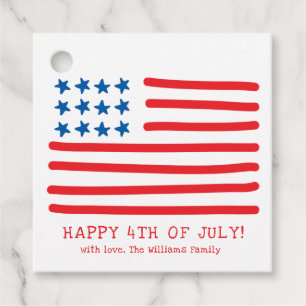 Vrolijk op 4 juli   Handtekening Amerikaanse vlag Bedankjes Labels