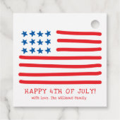 Vrolijk op 4 juli | Handtekening Amerikaanse vlag Bedankjes Labels (Achterkant)