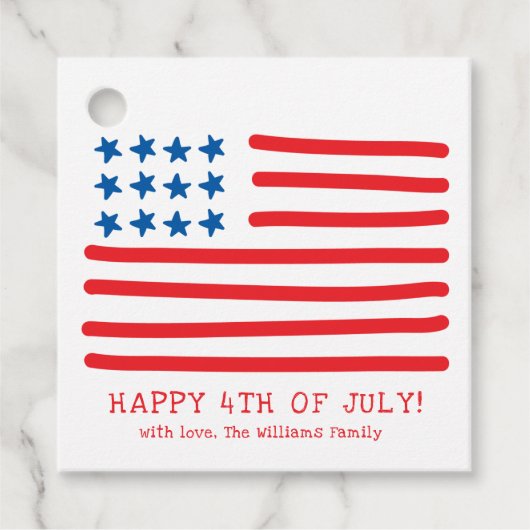 Vrolijk op 4 juli | Handtekening Amerikaanse vlag Bedankjes Labels (Voorkant)