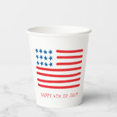 Vrolijk op 4 juli | Handtekening Amerikaanse vlag Papieren Bekers (Achterkant)