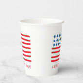 Vrolijk op 4 juli | Handtekening Amerikaanse vlag Papieren Bekers (Links)