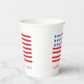 Vrolijk op 4 juli | Handtekening Amerikaanse vlag Papieren Bekers (Rechts)