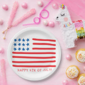 Vrolijk op 4 juli | Handtekening Amerikaanse vlag Papieren Bordje (Feest)
