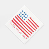 Vrolijk op 4 juli | Handtekening Amerikaanse vlag Servet (Hoek)