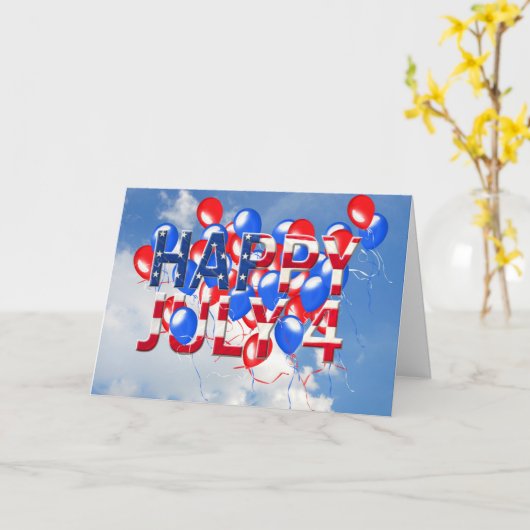 Vrolijk op 4 juli kaart (Gele Bloem)