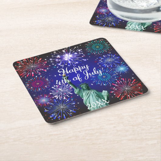 Vrolijk op 4 juli kartonnen onderzetters (Schuin)